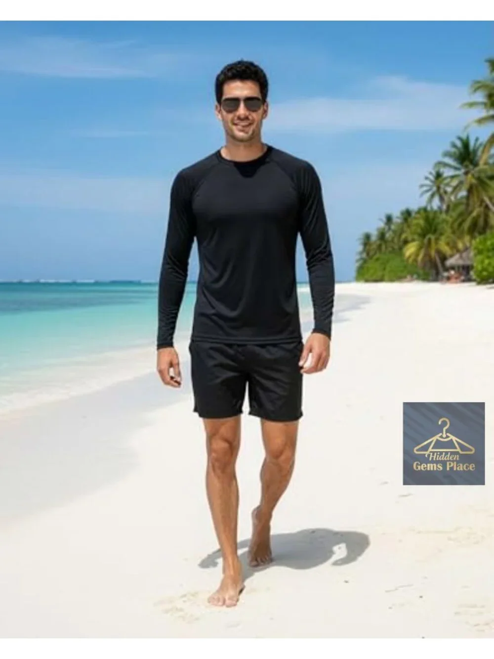 4 Pack Men's Long Sleeve UPF 50 Rash Guard Swim Shirts Quick Dry Stretch